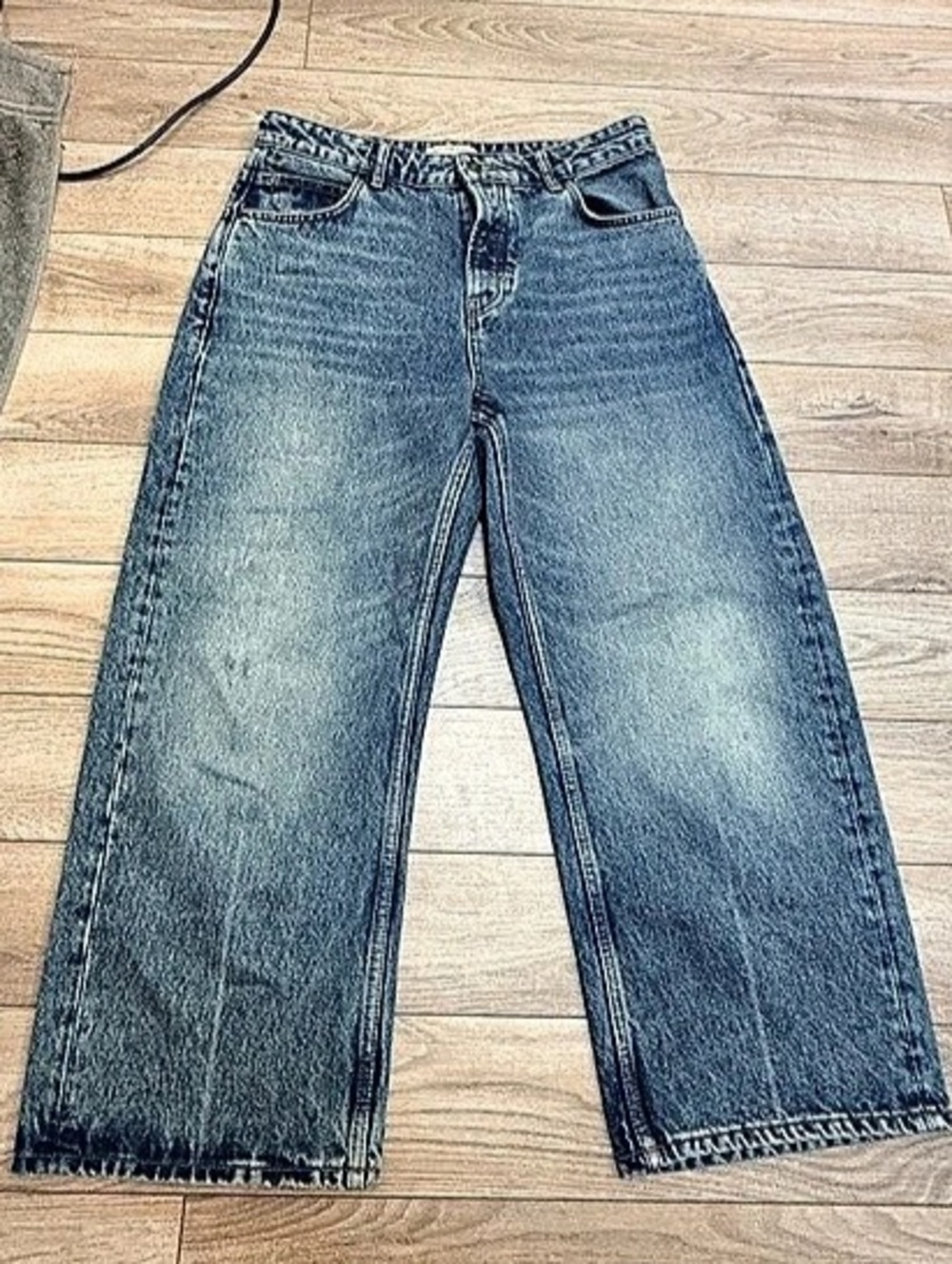 We The Free Deep Trance Dropped Boyfriend Jeans Blue Waist 29